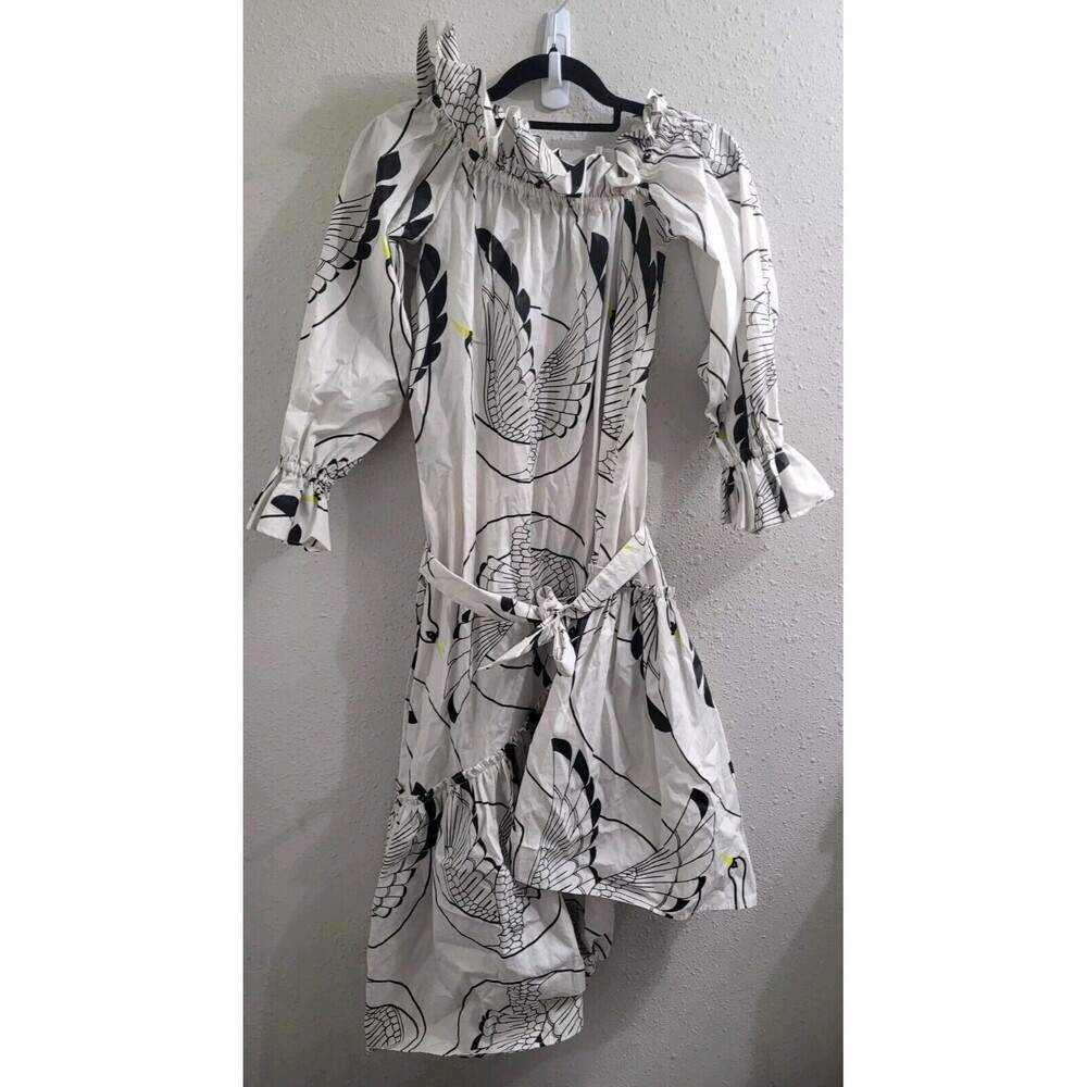 The Lulo Project The Daydreaming Dress in Cream Swan Size Small Asymmetrical Hem